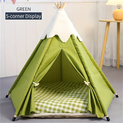 Wooden Cat Villa Tent with Bed - FurrrBabies & More! - 9362547071778Pet Supplies