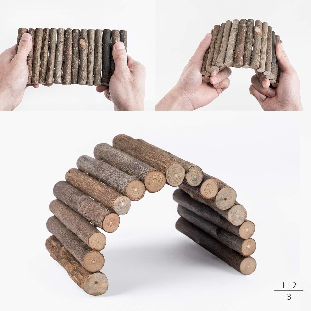 Wooden Ladder Bridge, Hamster Mouse Rat Rodents Toy, Small Animal Chew Toy - FurrrBabies & More! - 744111005232